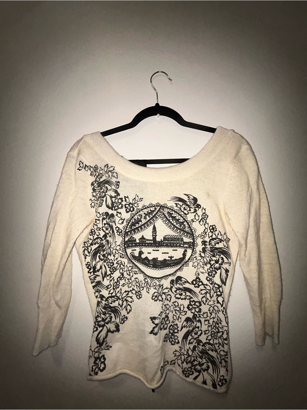 Diesel Cream Wool-Blend Knit Top Vintage Y2K